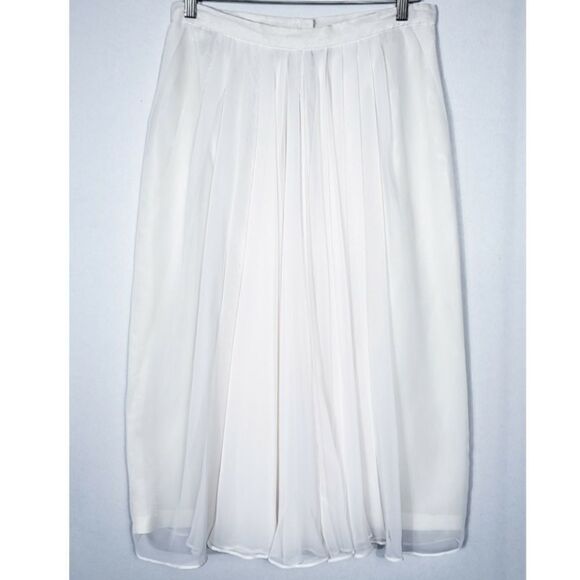 VICTOR Costa 1980's Vintage White Pleated Skirt - Picture 3 of 13
